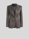 Etro Single-breasted Cotton-blend Jacquard Jacket With Paisley Motif In Multi