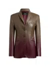 Etro Single-breasted Degradé Leather Jacket In Multi