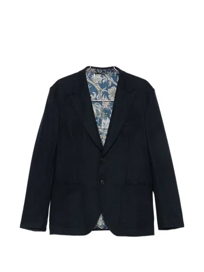 Etro Single-breasted Jacket In Blue