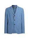 Etro Single-breasted Patch-pocket Blazer In Blue