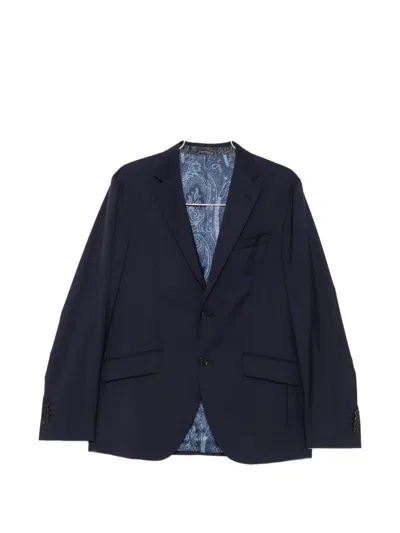 Etro Single-breasted Wool Suit In Green