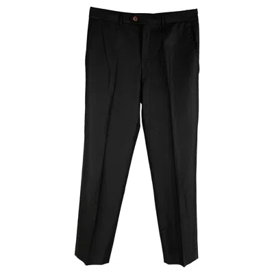 Pre-owned Etro Size 36 Black Wool Tuxedo Dress Pants