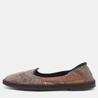 Pre-owned Etro Size 37 Multicolor Paisley Jacquard Ballet Flats