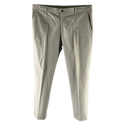 Pre-owned Etro Size 38 Black White Houndstooth Cotton Flat Front Dress Pants