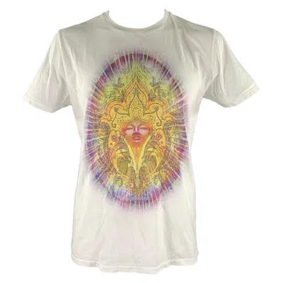 Pre-owned Etro Size Xl White Graphic Cotton Short Sleeve Shirt