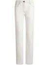 Etro Straight Leg Two-tone Etch Print Jeans In White