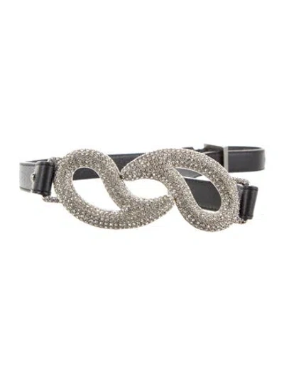 Pre-owned Etro Skinny Leather Belt In Black