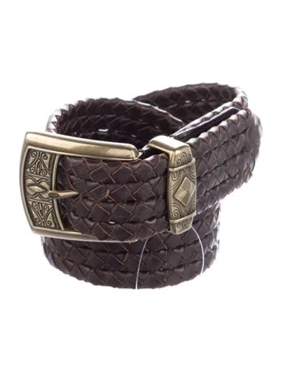 Pre-owned Etro Skinny Leather Belt In Brown