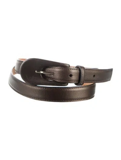 Pre-owned Etro Skinny Leather Belt In Brown