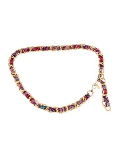 Pre-owned Etro Skinny Metal Waist Belt In Gold