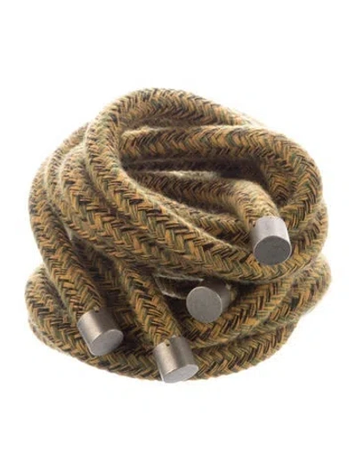 Pre-owned Etro Skinny Waist Belt In Yellow