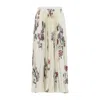 Etro Pleated Floral-print Skirt In White