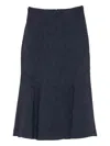 Etro Damask-pattern Midi Skirt In Blue