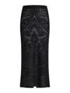 Etro Knitted Jacquard Midi Skirt In Black