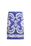 Etro Paisley-print Mini Skirt In Blue