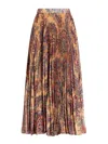 Etro Woman Midi Skirt Sand Size 10 Polyester In Blue