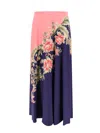 Etro Printed Silk Crêpe De Chine Maxi Skirt In Blue