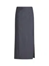 Etro Elegant Blue Midi Skirt With Stylish Side Openings In Blue