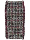 Etro Knee-length High-waisted Textured Fringe Skirt