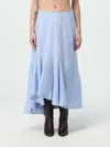Etro Floral Asymmetric Midi Skirt In Blau