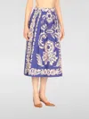 Etro Blue-white Paisley Midi Skirt