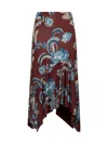 Etro Print Viscose Handkerchief Skirt In Stampa F.do Moro