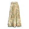 Etro Tiered Paisley Print Long Skirt With Ruffled Hems In Multicolor