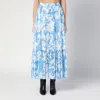 Etro Maxi Cotton Skirt With Contrasting Floral Paisley Print