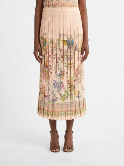 Etro Polyester Cotton Viscose Skirt In Neutral
