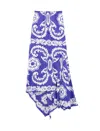 Etro Asymmetric Printed Satin Maxi Skirt
