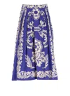 Etro Blue-white Paisley Midi Skirt