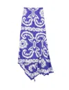 Etro Asymmetric Printed Satin Maxi Skirt
