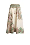 Etro Paisley Print Midi Skirt In Neutral