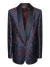 Etro Single-breasted Silk Jacquard Blazer In Blue