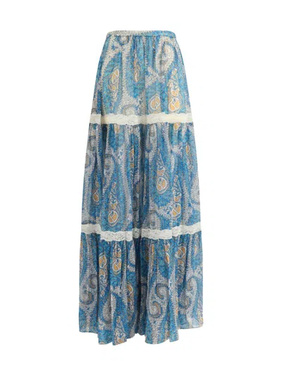 Etro Printed Crepe Skirt In Multi