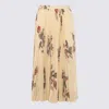 Etro Pleated Midi Skirt With Floral Print In Neutral
