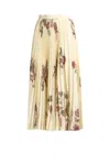 Etro Pleated Midi Skirt With Floral Print In Multi