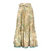 Etro Tiered Paisley Print Long Skirt With Ruffled Hems In Multicolor