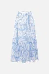 Etro Maxi Cotton Skirt With Contrasting Floral Paisley Print In Multicolour
