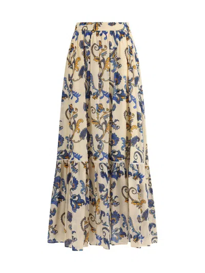 Etro Paisley Printed Long Skirt In Neutral