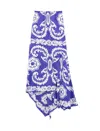 Etro Asymmetric Printed Satin Maxi Skirt In Stampa F.do Blu
