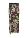 Etro Floral Draped Midi Skirt In Stampa F.do Moro