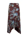 Etro Print Viscose Handkerchief Skirt In Stampa F.do Moro