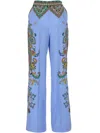 Etro Palazzo Silk Trousers With Floral And Geometric Print
