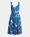 Etro Sleelvess Cotton Sleevless Sundress In Print On Pale Blue B