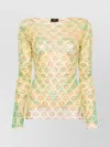 ETRO SLEEVED GRAPHIC MESH TOP