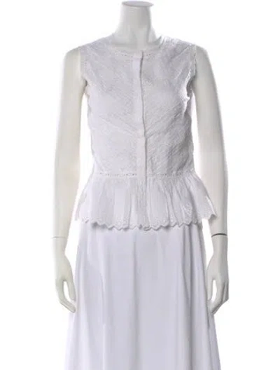 Pre-owned Etro Sleeveless Blouse In White