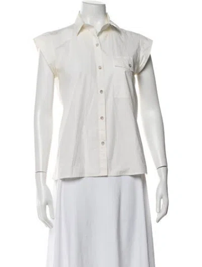 Pre-owned Etro Sleeveless Button-up Top In Neutrals