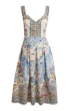 Etro Sleeveless Cotton Midi Dress In Multi