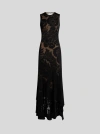 Etro Long Dress Stretch Jersey Sleeveless Floor Length In Black